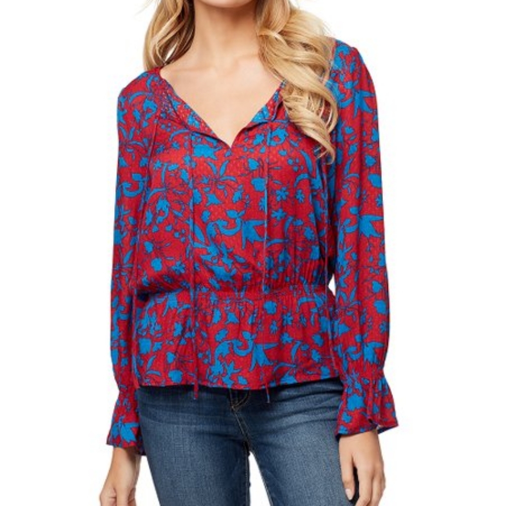Jessica Simpson Sassie Red&Blue Top
